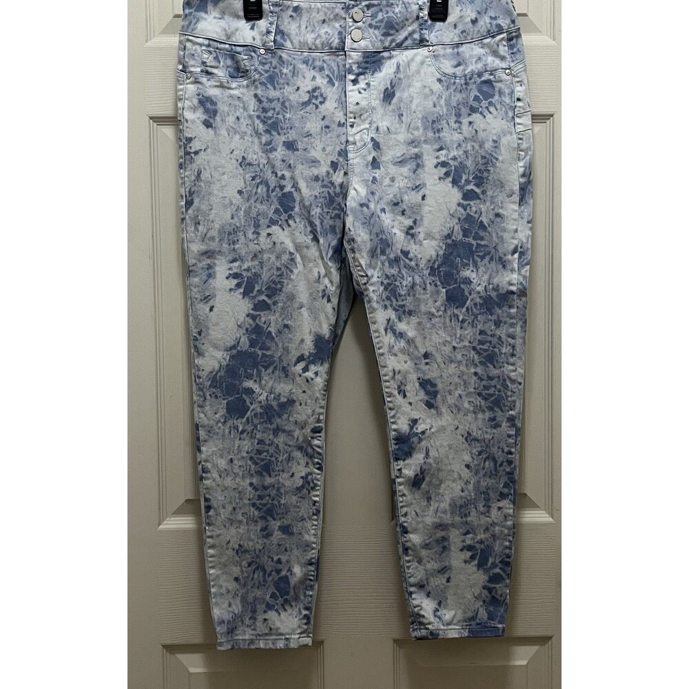 Seven7 Curvy Ankle Skinny Jeans Womens Size 16 Blue Acid Wash Stretch Denim